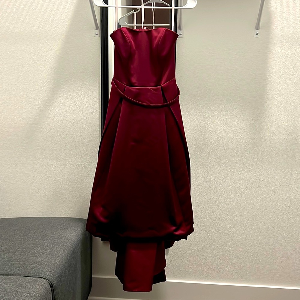 David’s Bridal Strapless High-Low Dress